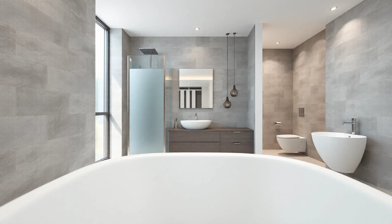 Die sonni Duschkabine im modernen Badezimmerdesign mit eleganten Details und beruhigenden Farben.