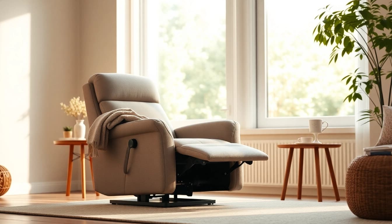 Experience the comfort of the best power lift recliner with heat and massage in a cozy living room.