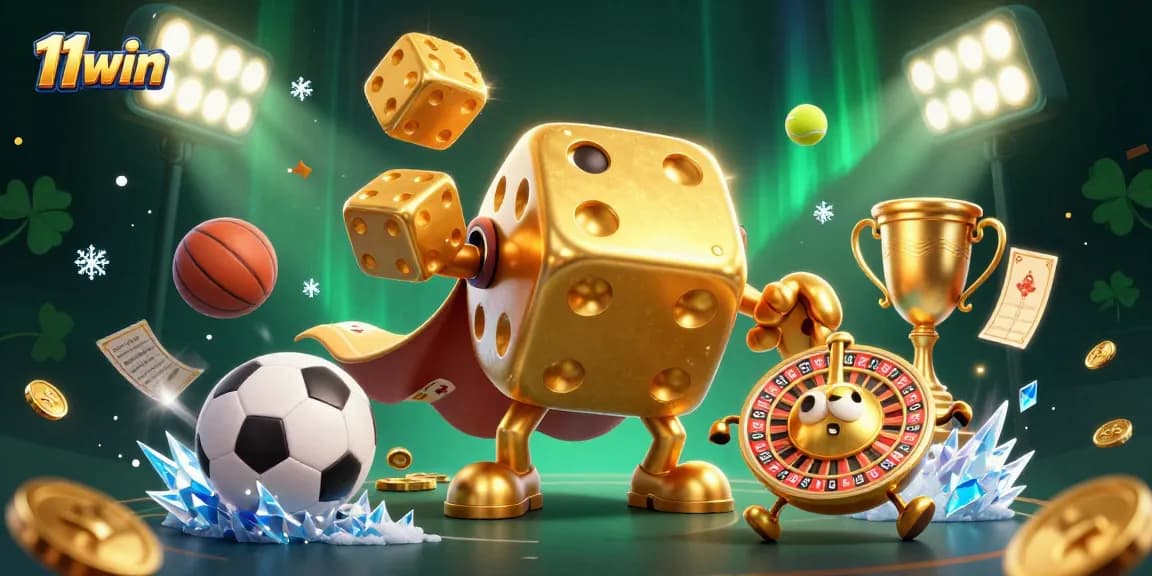 Engage in high-stakes fun with 11win: a vibrant 3D casino scene full of action.