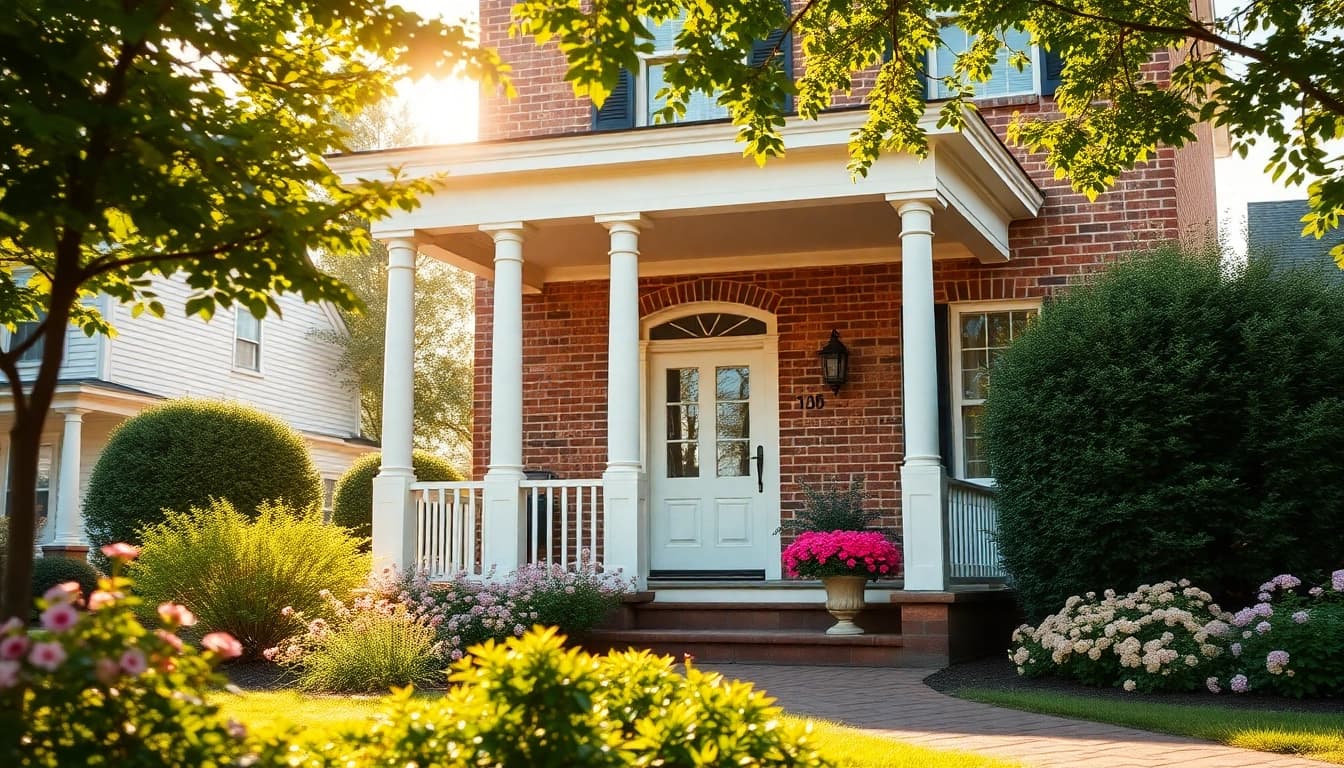 Stunning colonial home renovation with classic design features and inviting landscaping.