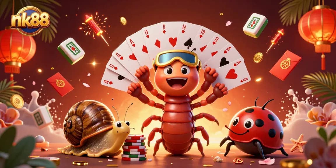 Experience thrilling bets at nk88 with a vibrant casino scene showcasing excitement and unique characters.