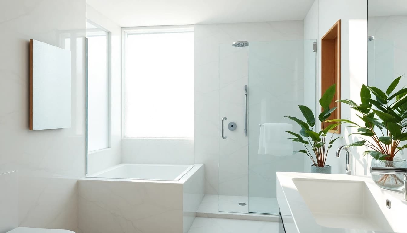 Discover a stunning elegant showers au design in a serene bathroom setting with modern finishes.