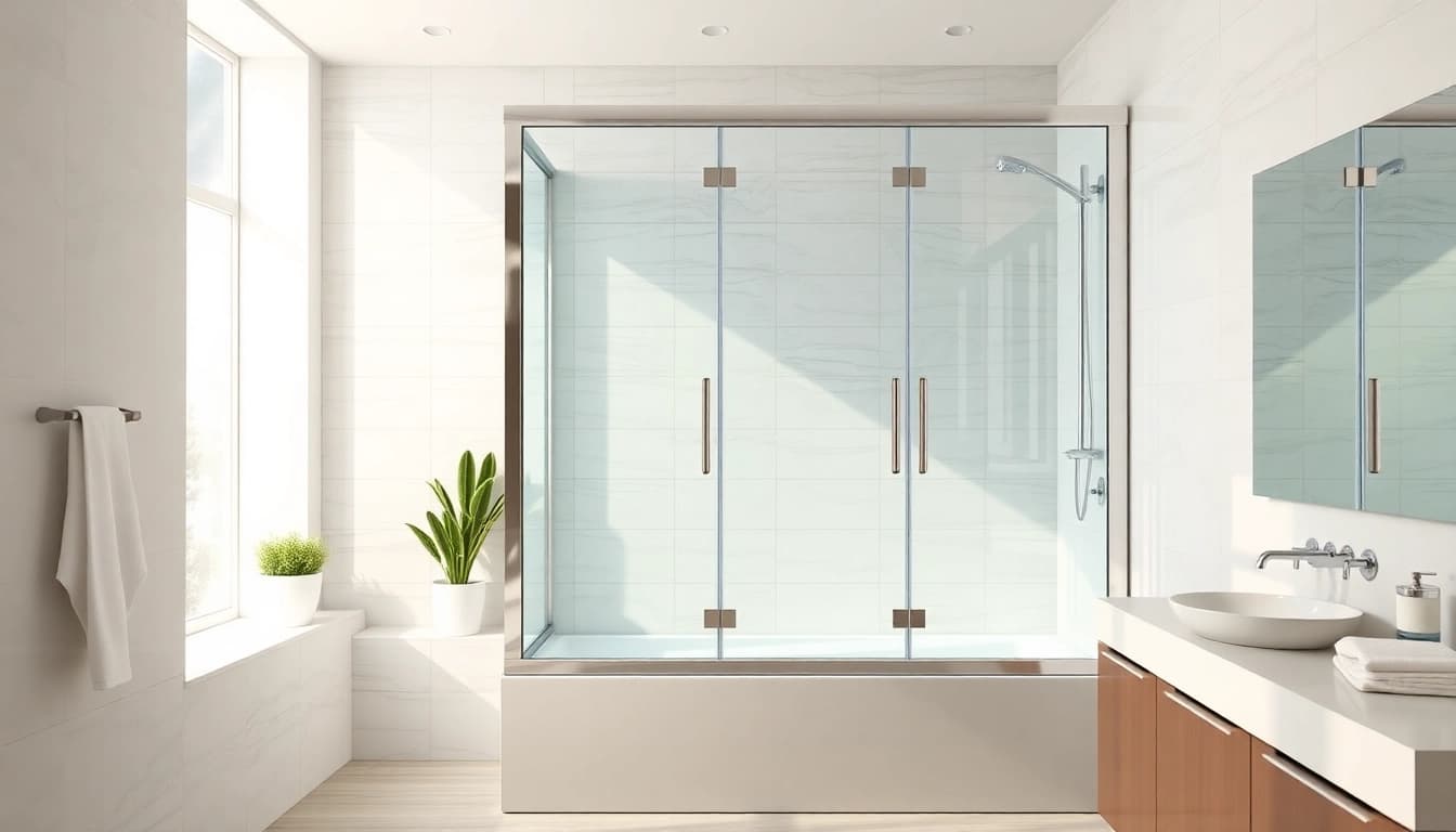 Moderne duschkabine 80x80 im stilvollen Badezimmer mit eleganten Glaselementen.
