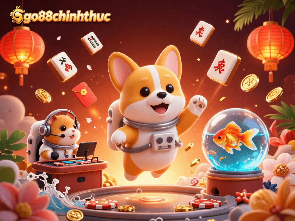 Engage in thrilling gaming moments at go88chinhthuc within a vibrant space station casino scene.
