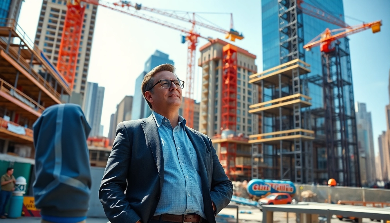 New York City Construction Manager coordinating activities on an active worksite.