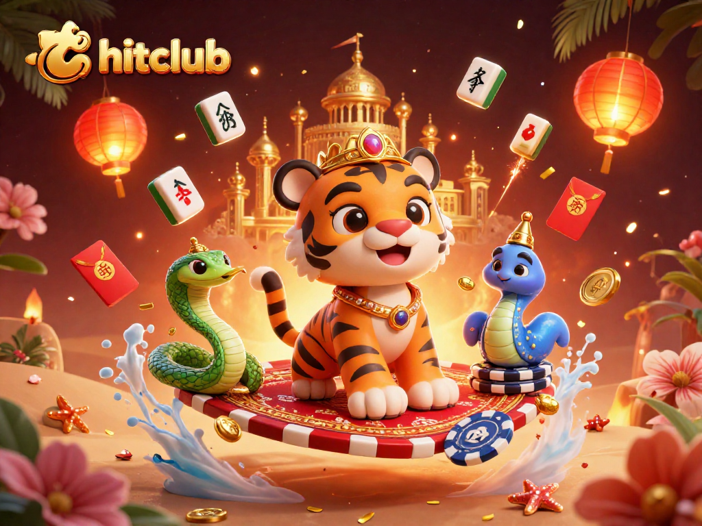 Experience the excitement of tải hitclub with a magical illustration featuring a tiger sultan and casino elements.