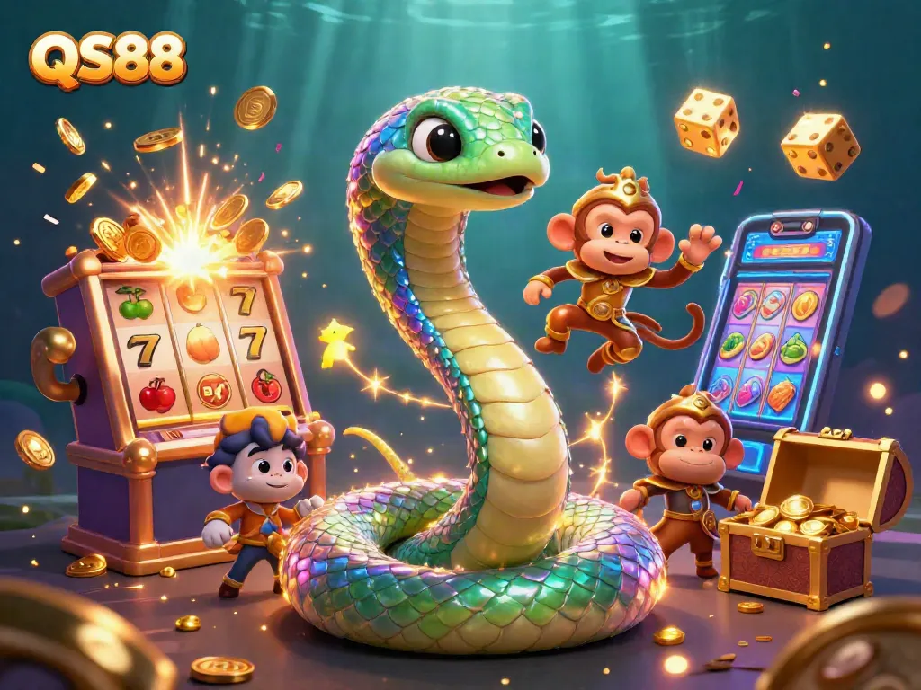 Join the fun at QS88 with a vibrant scene of casino excitement featuring a jackpot atmosphere.