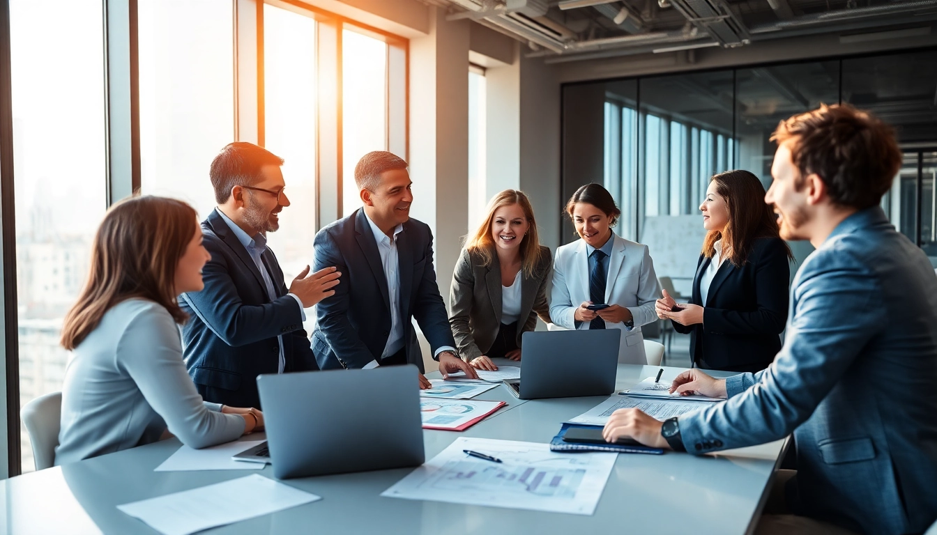 Enhancing Strategy Capture Management through team collaboration in a modern office setting.