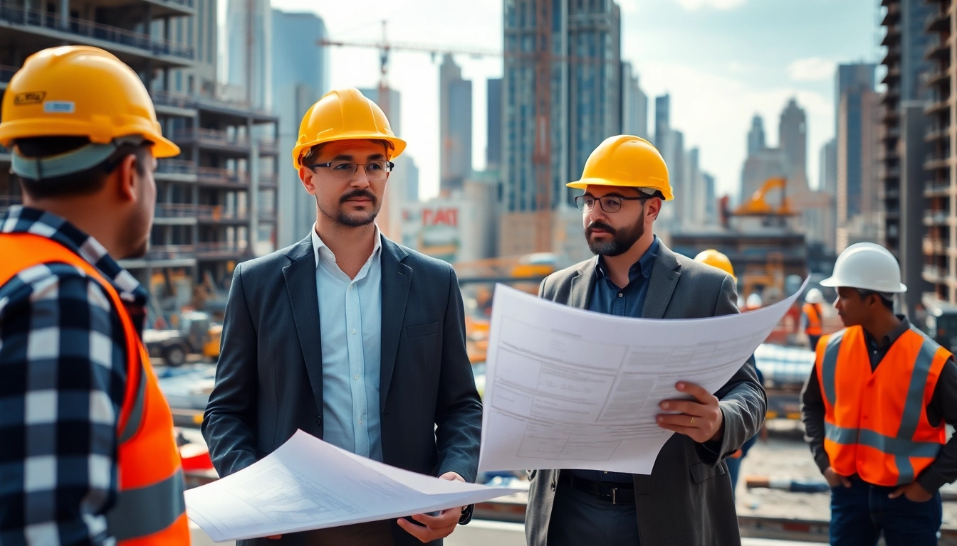 New York Construction Manager guiding a construction project in an urban setting.
