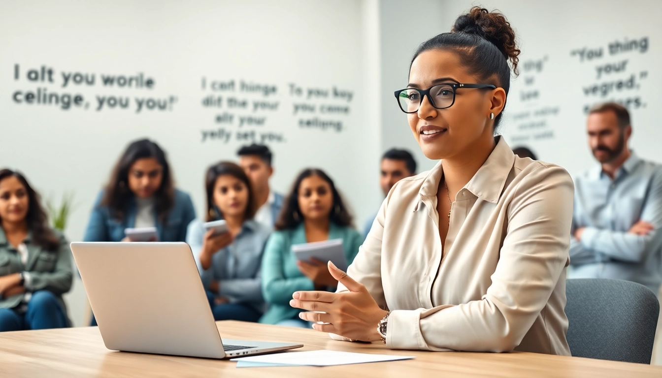 Engaging scene illustrating a career coach helping individuals find their ideal career.