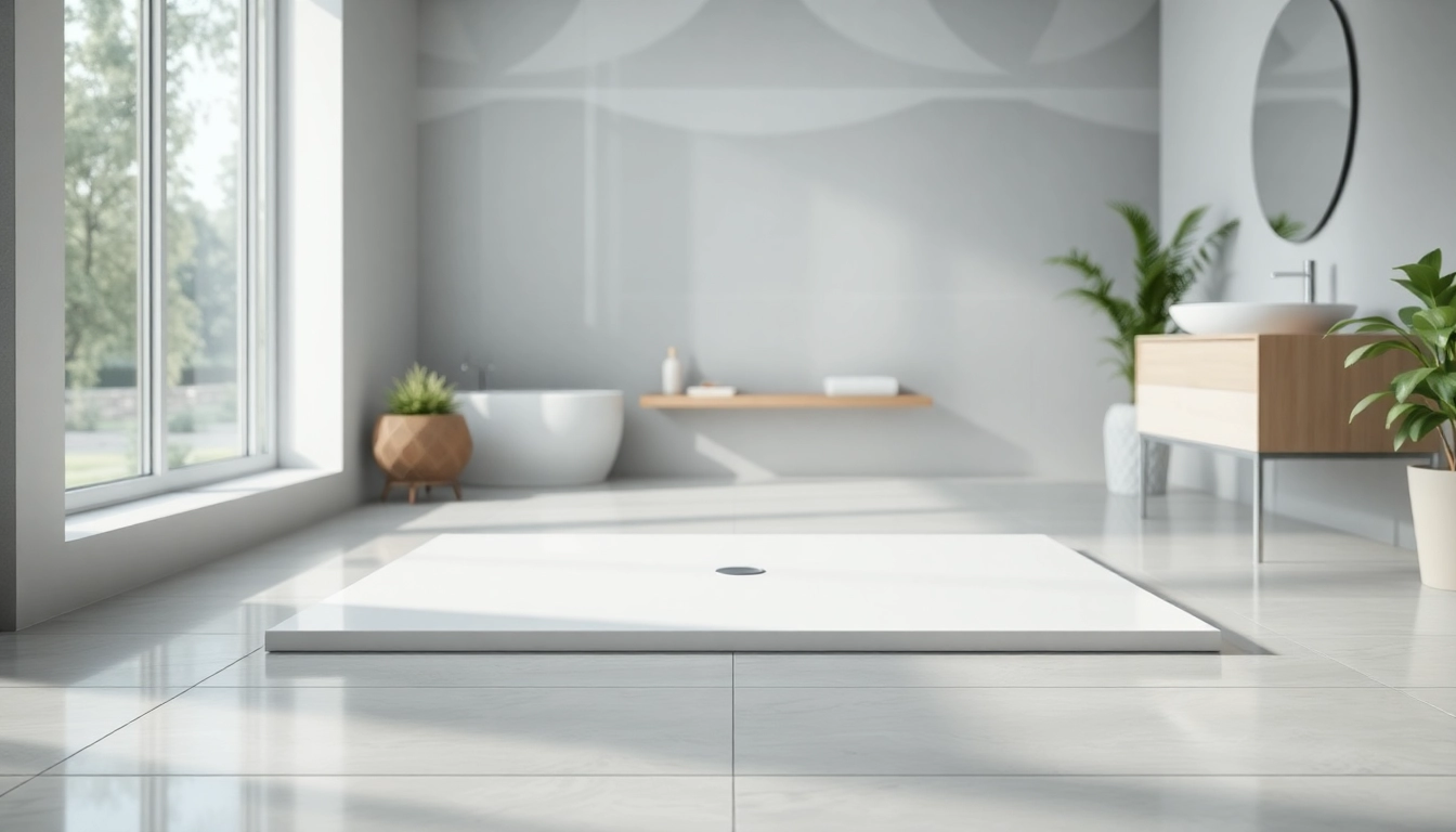 Stylish 800 x 800 shower base showcased in a bright modern bathroom.