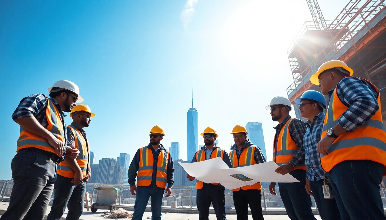 New York City Commercial General Contractor team collaborating on a high-rise construction project.