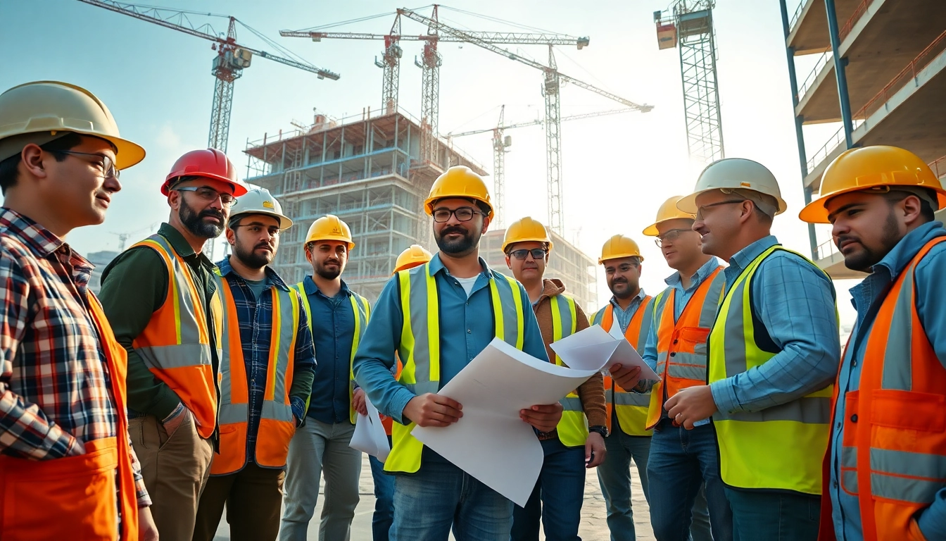 Enhancing construction workforce development through teamwork and skill on a busy job site.