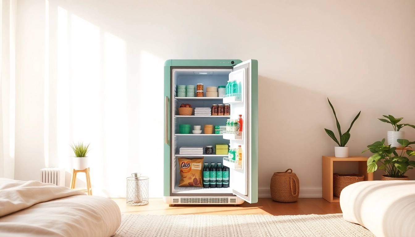 Organize your snacks efficiently with this stylish dorm room fridge.
