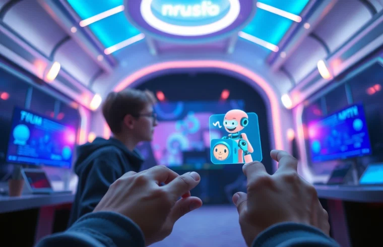 Immersive AI interaction showcasing crush on ai with vibrant characters and sleek interfaces.