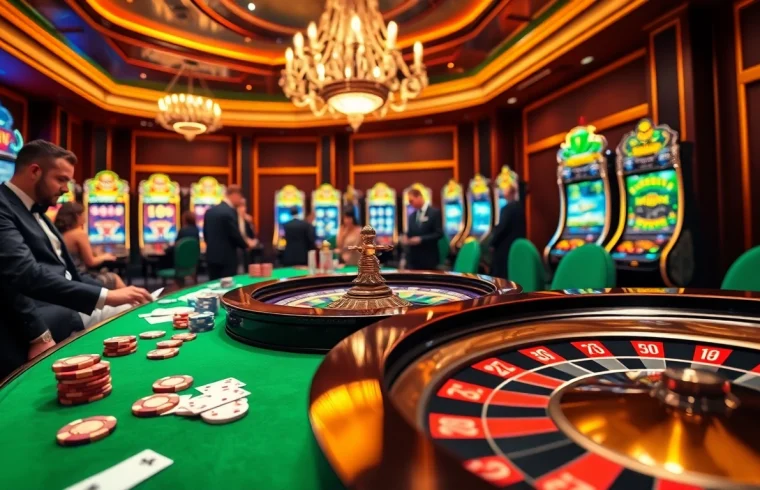 Experience excitement at tg88 with vibrant poker chips and a stylish roulette table.