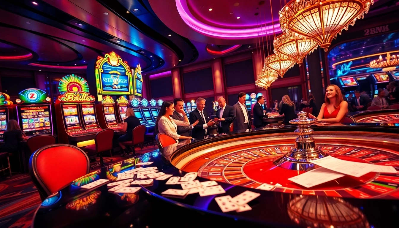 Experience the excitement of winning at https://f168.tools/ in a vibrant casino with lively roulette and slot machines.