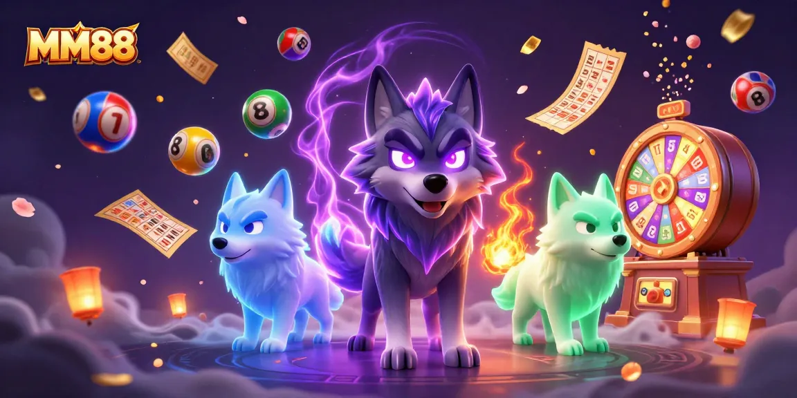 Experience thrilling MM88 gaming with an epic illustration of a shadow wolf leader and vibrant gaming elements.