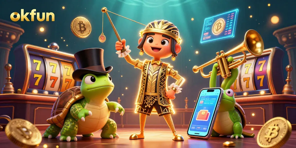 Engage with okfun casino games as the lively characters celebrate jackpot wins amidst vibrant digital elements.