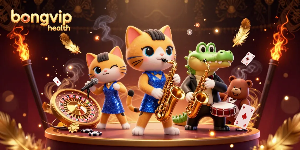 Engage with bongvip health's vibrant casino scene featuring cartoon characters in a lively atmosphere.