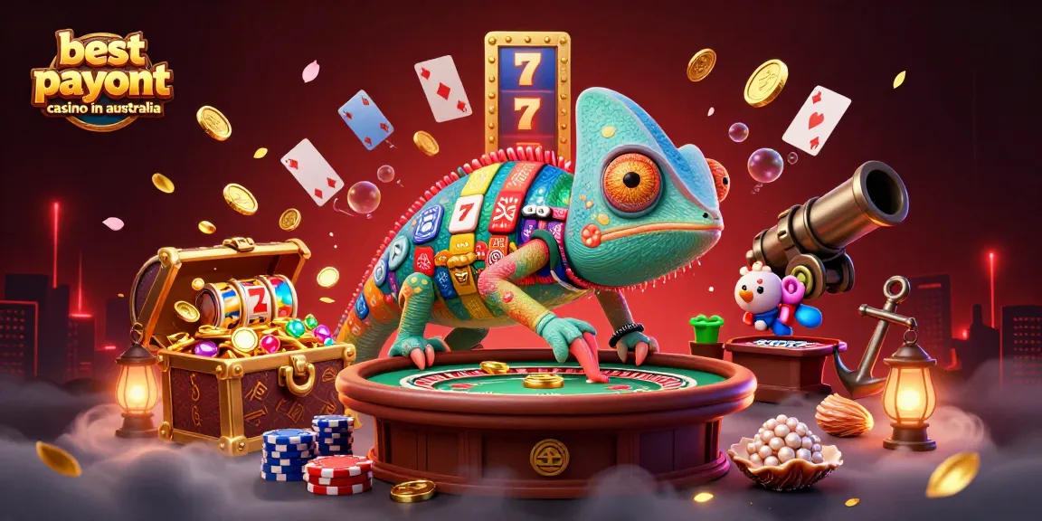 Experience the thrill at the best payout casino in Australia with our colorful 3D chameleon and rich game elements.