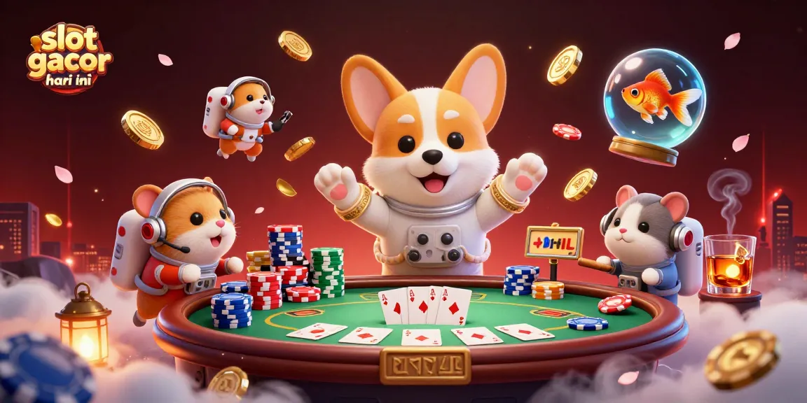 Engage with slot gacor hari ini in a vibrant cosmic casino scene filled with animations and excitement.