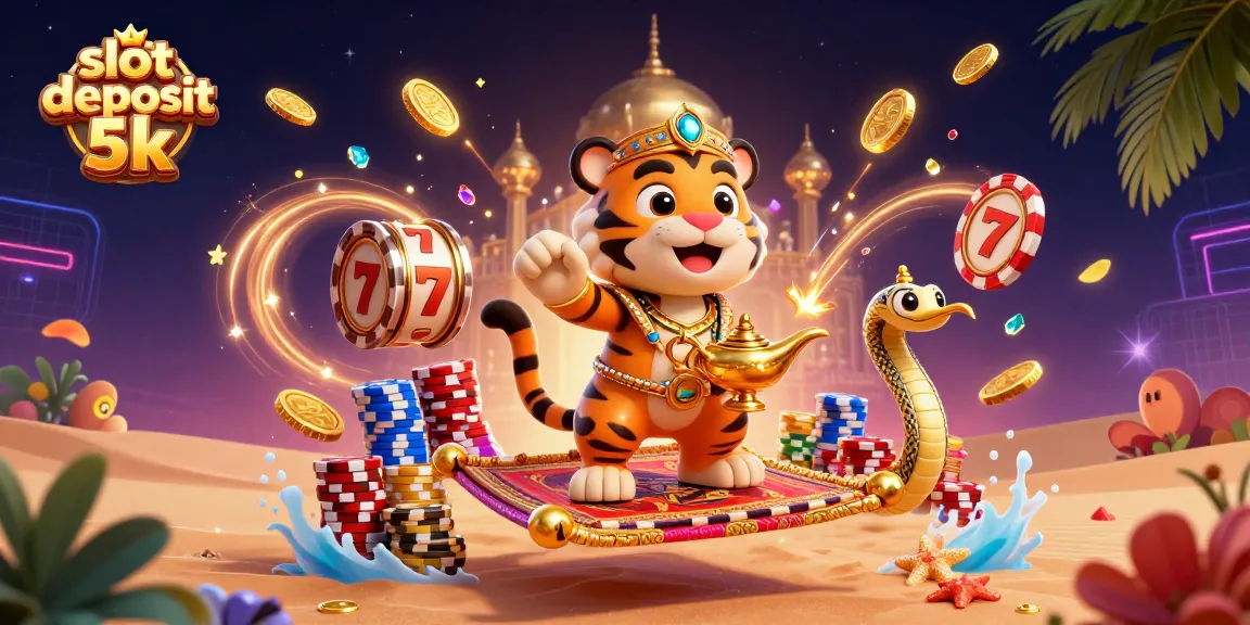 Experience the excitement of slot deposit 5k with dynamic casino action and vibrant characters in a magical scene.