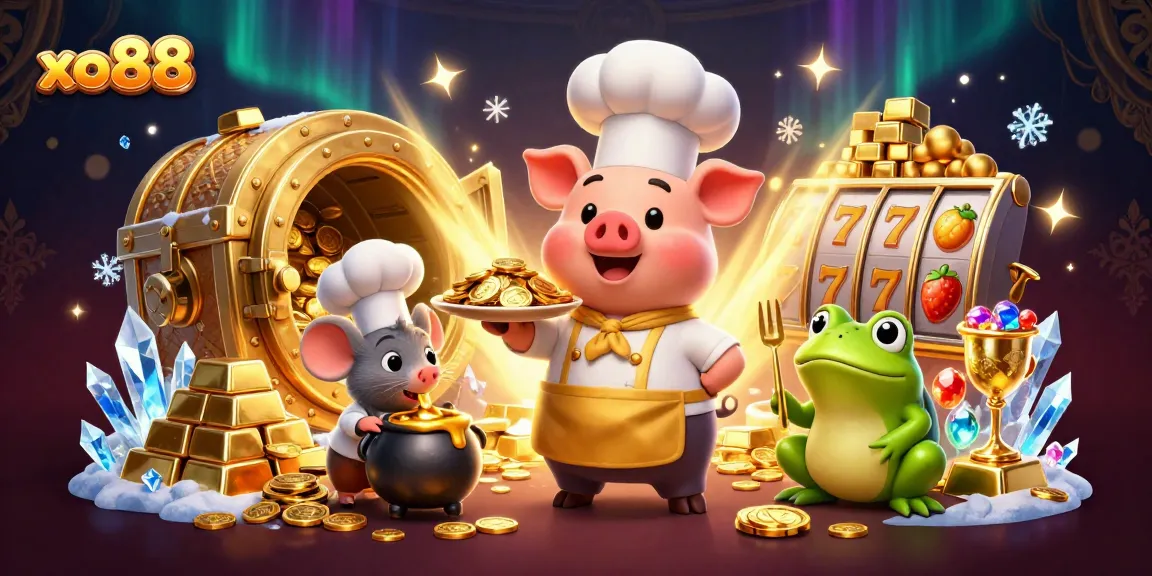 Spin to win big with xo88 and golden treasures in a vibrant 3D casino scene.