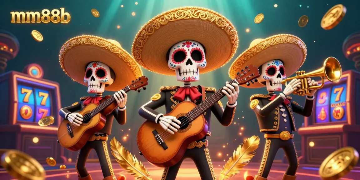 Engage with the vibrant mm88b casino scene featuring a dynamic mariachi band surrounded by stunning gaming elements.