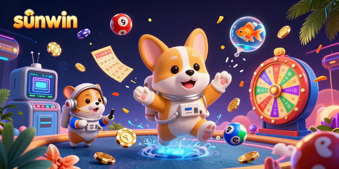 Experience thrilling gameplay with sunwin in a vibrant space station casino scene featuring dynamic lottery activities.