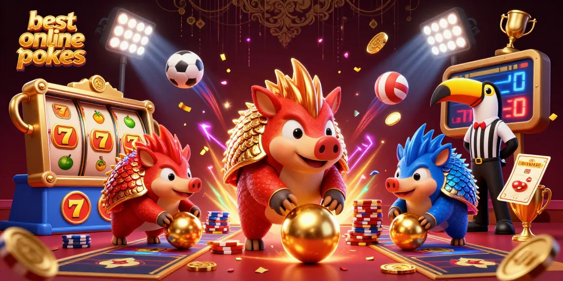 The best online pokies scene showcases rival pangolins amidst dynamic slot reels, jackpot counters, and poker chips.